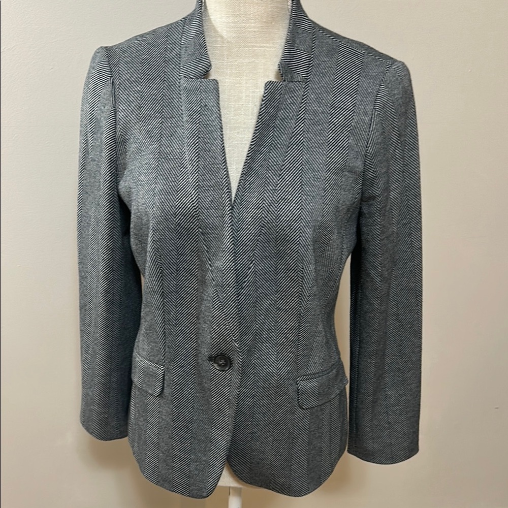 Talbots Charcoal Herringbone Blazer